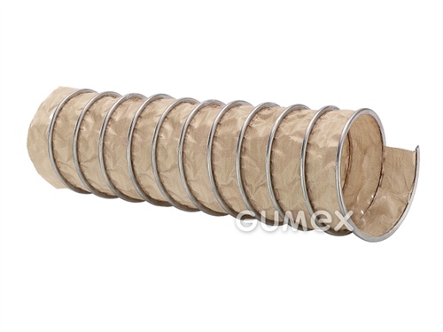 Vzduchotechnická hadica pre chemikálie žiaruvzdorná CP PTFE-INOX 475 FOOD, 50/62mm, 0,41bar/-0,27bar, sklenené tkanivo potiahnuté PTFE, nerezová špirála, -150°C/+250°C, béžová